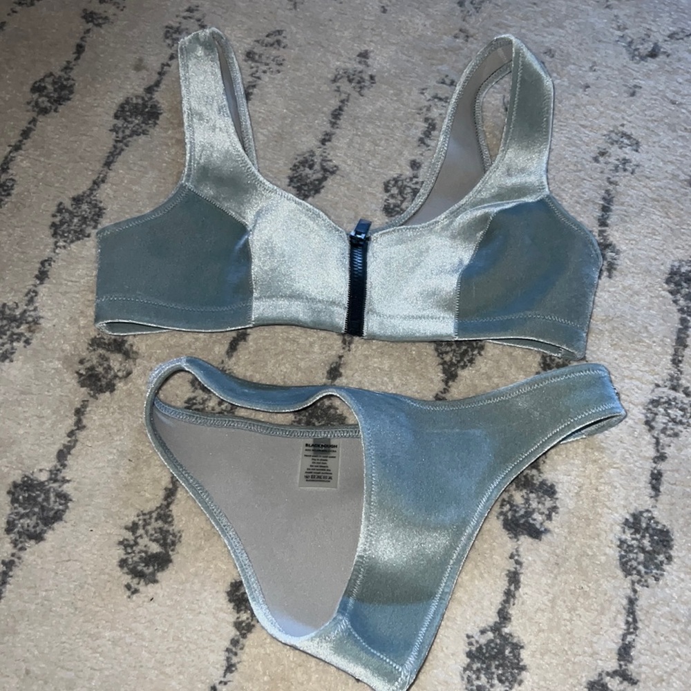 Grey velvet blackbough swimsuit